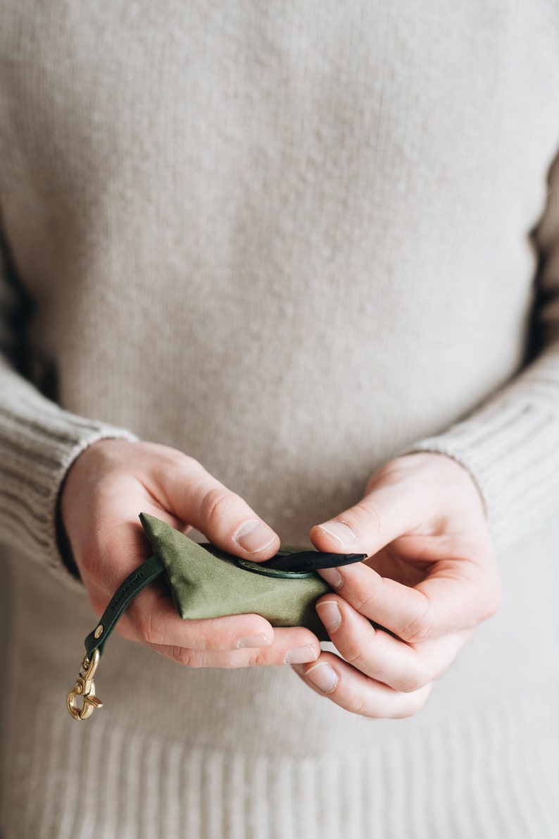 Dog poop bag holder with snaphook grey green yellow NOI Etsy