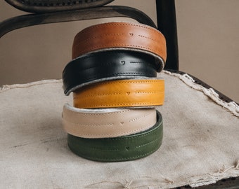 Choose Your Style: Wide Dog Collar with Wool Felt Padding - Elegant & Functional Design in Brown, Black, Yellow, Beige, or Green. PINE