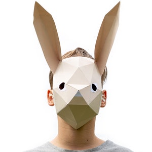 Rabbit Mask Easy DIY Bunny Paper Craft Template Instant PDF - Etsy