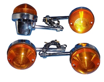 Juego de 4 intermitentes Lucas de vástago corto, réplica para Triumph BSA Norton