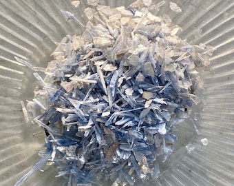Blue Kyanite Under 2mm Above 1mm no powder 100% Crystal Powers Up Crystals Allow for Clear Communication Life+LOVE!