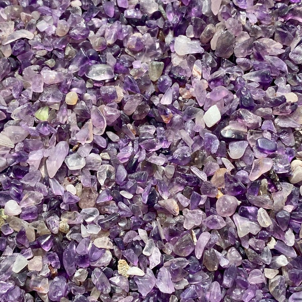 Amethyst - Small to tiny Tumbled Chips - no powder 100% Crystal - Crown Chakra Higher Connections Life+LOVE!