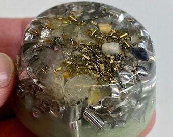 Clear Pearl Green Small Tower Buster Single Orgone #98  Positive Orgone =Life+LOVE!!!