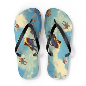 Flying Frogs Men Women Kids Great Gift Idea Summer Sunshine Pool Beach Ocean Fun Hot Sunny Funny Blue Skies Joy Good Smile Flip Flops #1