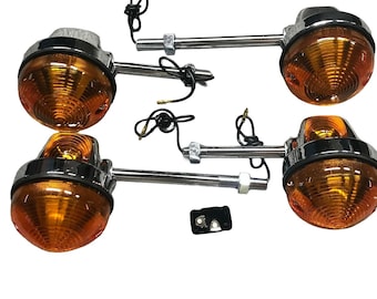 Juego de intermitentes Lucas de 12 V con intermitente rectangular de 12 V para Triumph, BSA y Norton