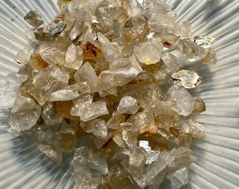 Citrine Crushed  Large Chips Under 1" no powder  100% Crystal   Life+LOVE!