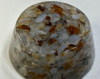 Blue Chalcedony Tower Buster Positive Orgone Energy Accumulator Generator=Life+LOVE!!! Metal Core