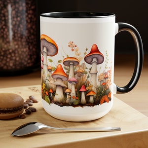 Mushrooms Water Color Garden Delicious Mysterious Wonderful Happiness Great Gift idea Teacher Mom Dad Family Love Joy Coffee Mugs 15oz #15