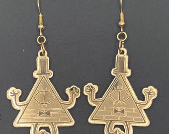 Bill Cipher earrings, Gravity Falls, Disney Channel