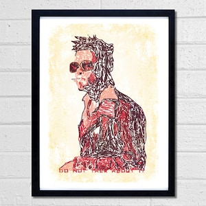 Fight Club print - Brad Pitt - Tyler Durden Portrait