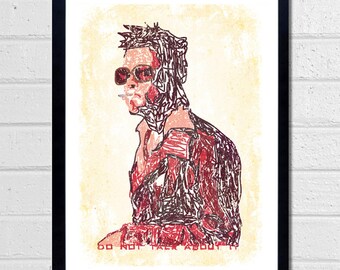 Fight Club print - Brad Pitt - Tyler Durden Portrait