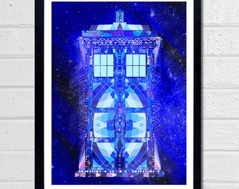Doctor Who tardis Print - The Tardis - Dr who wall art - Whovian Poster - Dr Who tardis digtial art