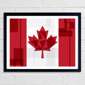Kanada Flagge Kunstdruck - Wandkunst - Collage - O Canada - Kanadier - Ahornblatt - Kanadische Flagge - Kanadier - l'unifolié