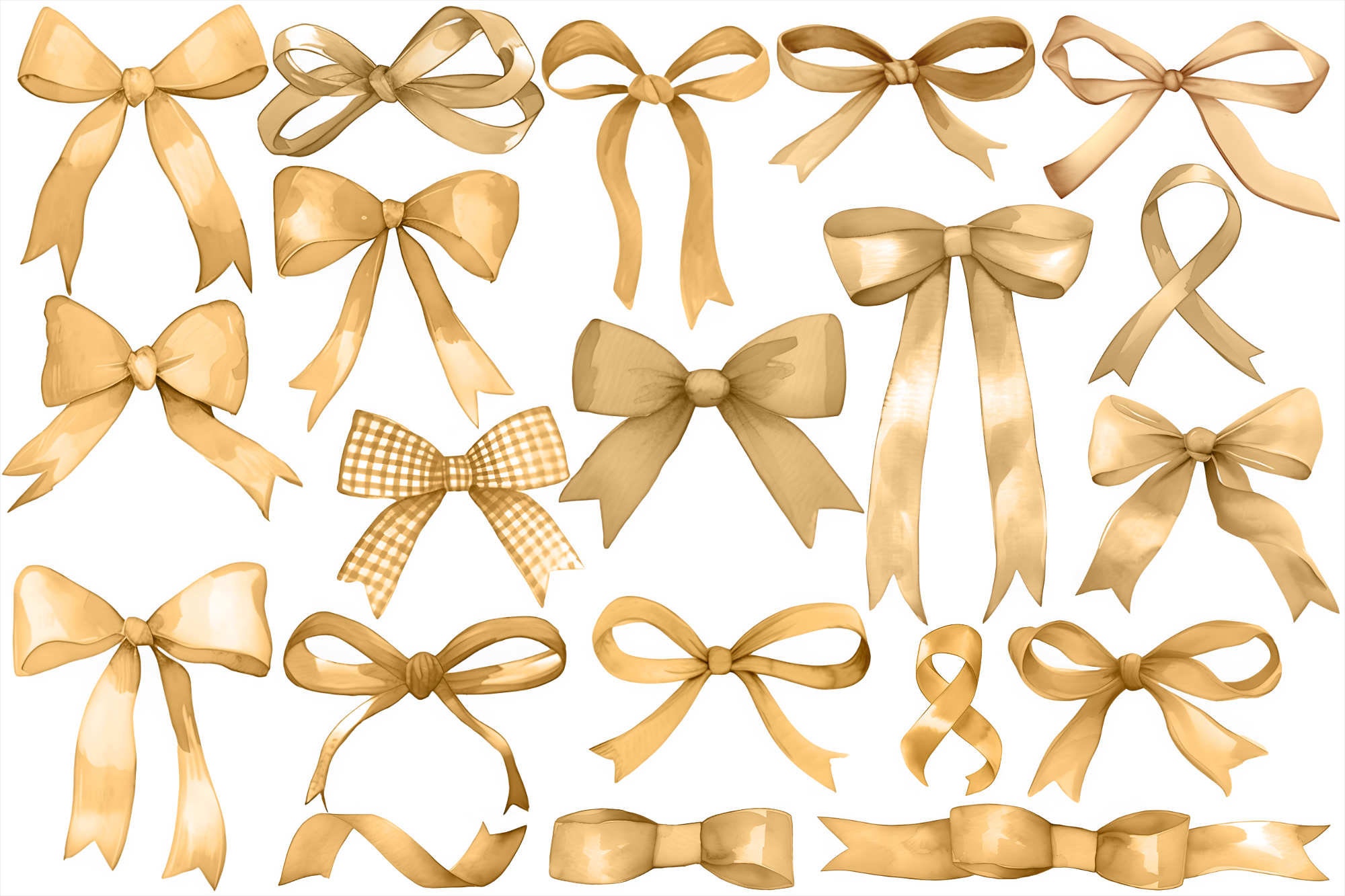 Watercolor Coquette Bows Clipart: Pink Ribbon Bundle (PNG) - Etsy