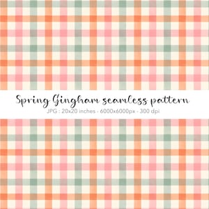 Pastell Frühling Gingham nahtlose Muster, weiche Vintage Cottagecore Karo Digitales Papier JPG