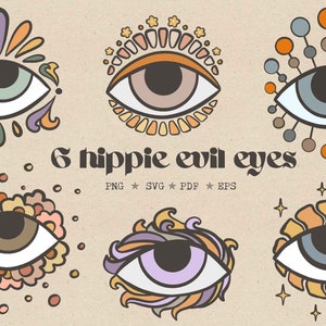 Retro Evil eye svg hippie svg trippy svg floral third eye mystical svg evil eye png groovy evil eyes mystic svg evil eye clip art 70s svg