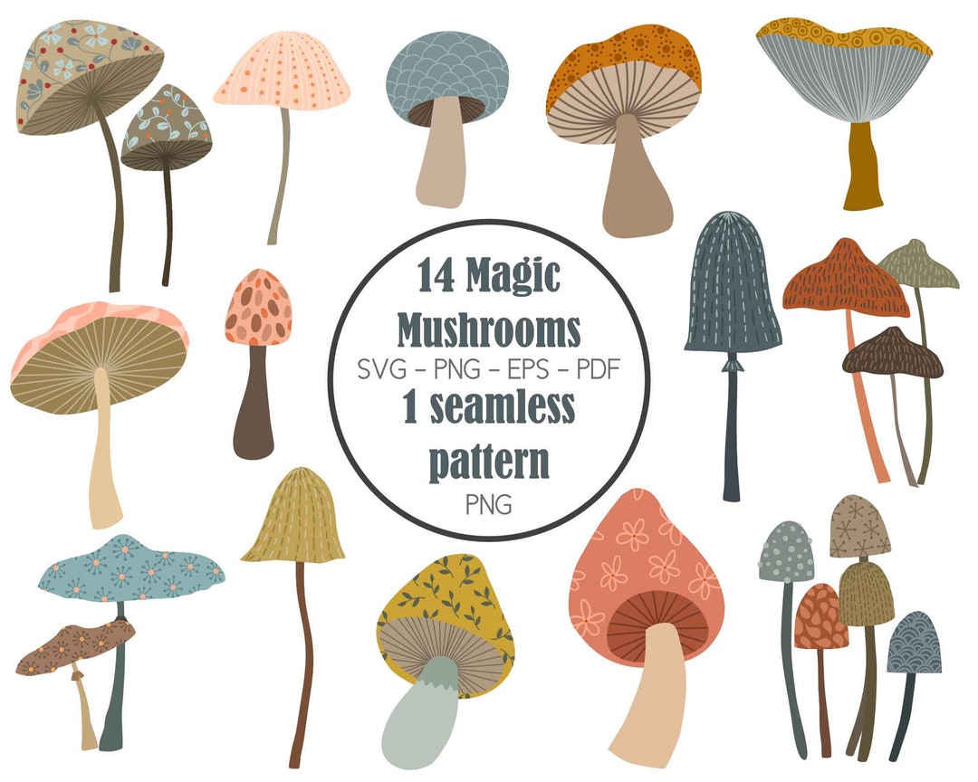 Mushroom Svg Magic Mushroom Clipart Png Mushroom Mystical Mushroom Clip