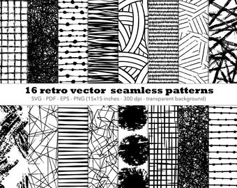 Retro seamless pattern svg vector mid century modern textures vintage repeating pattern abstract pattern png trendy geometric background 50s