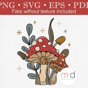 Fairycore mushroom svg retro magic mushrooms svg trendy boho mushroom svg Mushroom sublimation design amanita svg cottagecore mushroom png