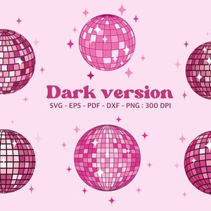 Pink Disco Ball Svg Cute Disco Balls Png Groovy Clipart Mirrorball ...