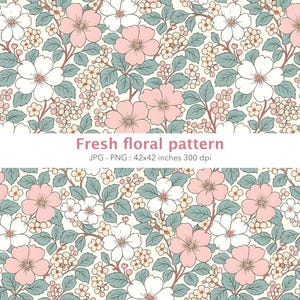 Impression de tissu floral tendance Boho fleurs sauvages png William Morris esthétique jardin de fleurs sauvages nature artisanat papier numérique