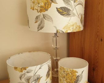 Handmade lampshade in Laura Ashley Camomile Hydrangea- yellow floral