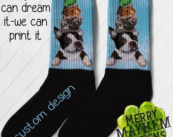 custom dog socks etsy pictures of dogs that you can print