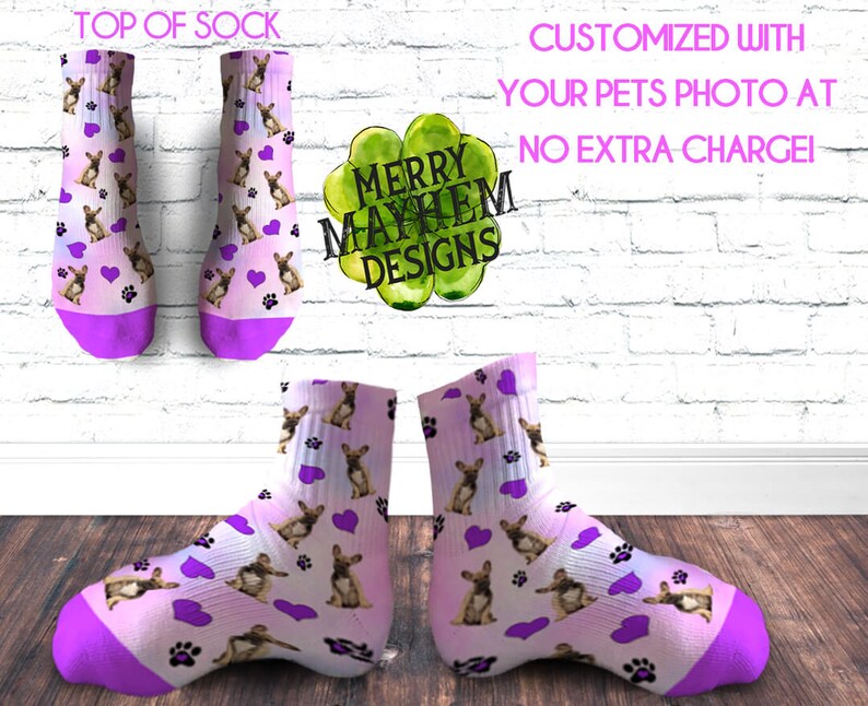 custom dog socks etsy