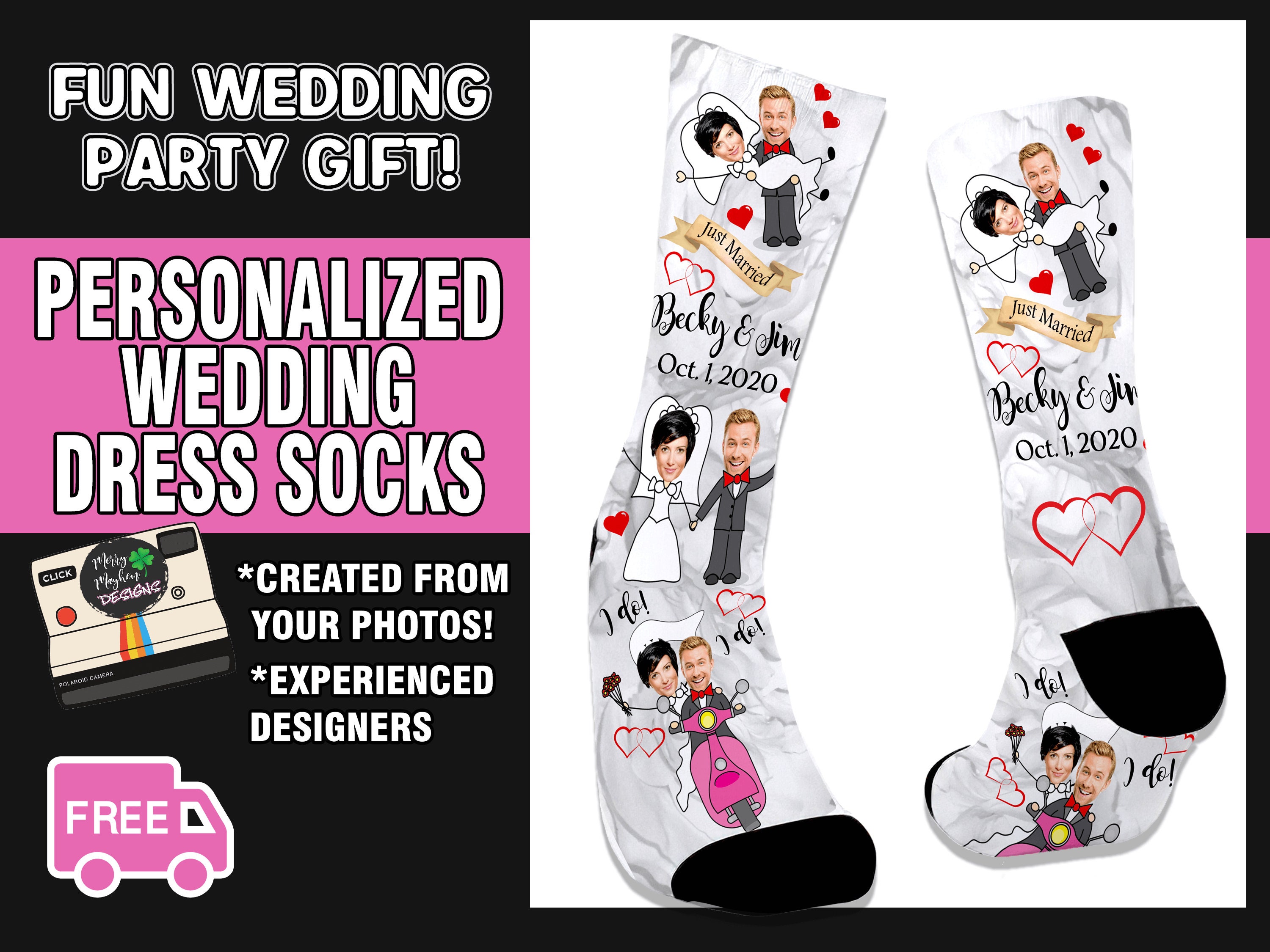 Personalized Wedding Adult Socks Couple Socks Custom Face Etsy