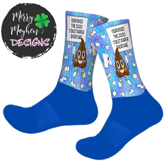 Toilet Paper Funny Poop Funny Socks Gag Gift Socks Novelty Etsy