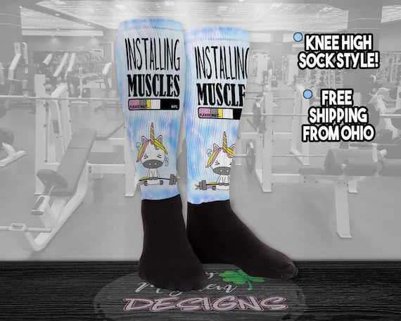 Women's Funny Unicorn Socks Knee High Workout Socks Cute - Etsy