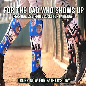 Custom Knee High Photo Socks, I Love Dad, I Love Mom, Personalized Face Knee High Socks, Team Discounts, Baseball Sock, Softball Kneehigh