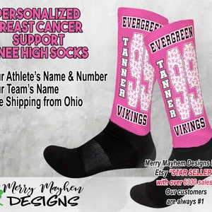  1 Pair Pink Ribbon Socks Womens Breast Cancer Awareness Support  Girls Size 9-11 : Clothing, Shoes & Jewelry
