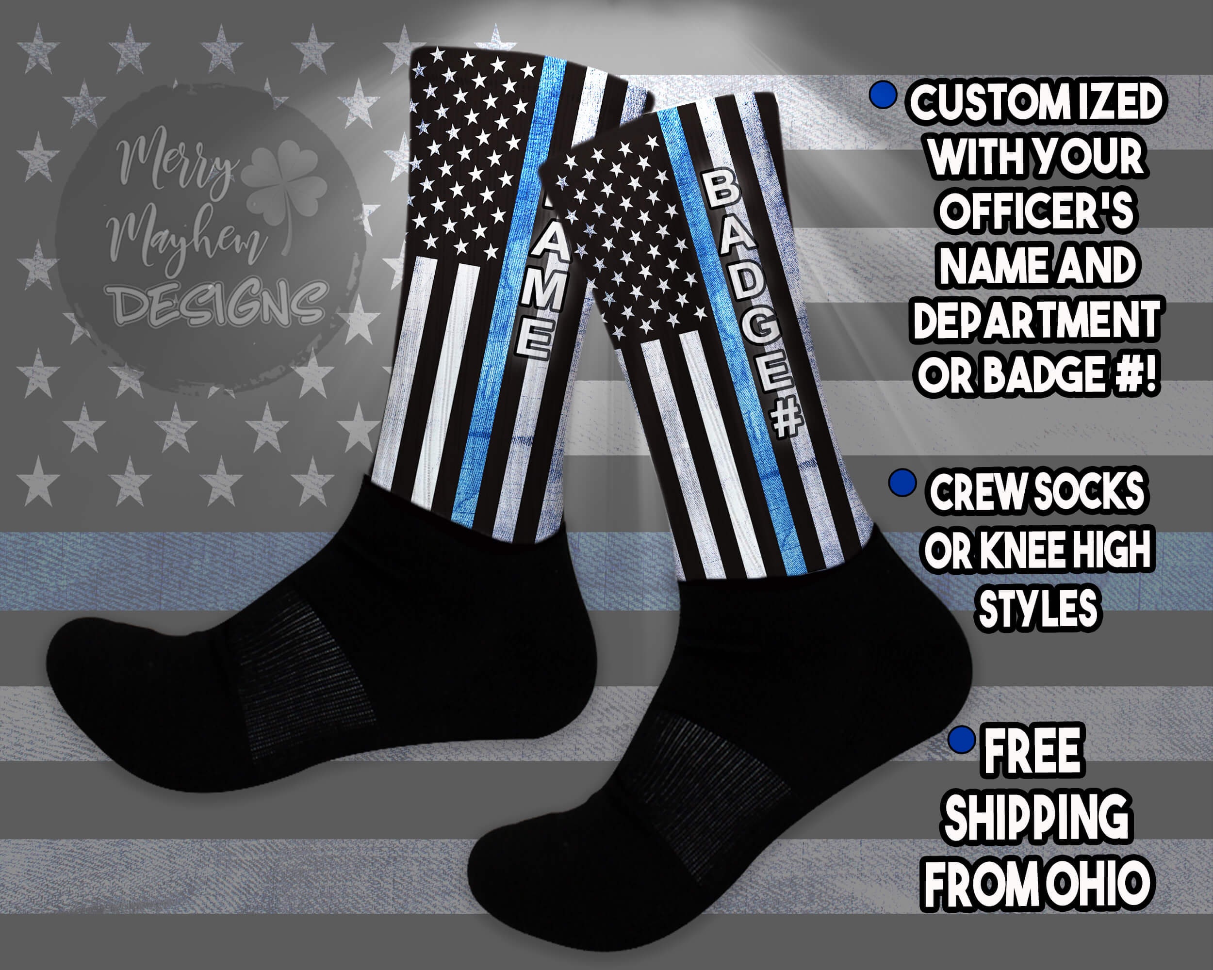 Personalized Thin Blue Line Flag Socks for Men and Women, Customized Law Enforcement Gifts, Police Officer Gifts, Custom Socks for Men, Personalized Thin Blue Line Flag Socks for Men and Women, Customized Law Enforcement Gifts, Police Officer Gifts, Custom Socks for Men,