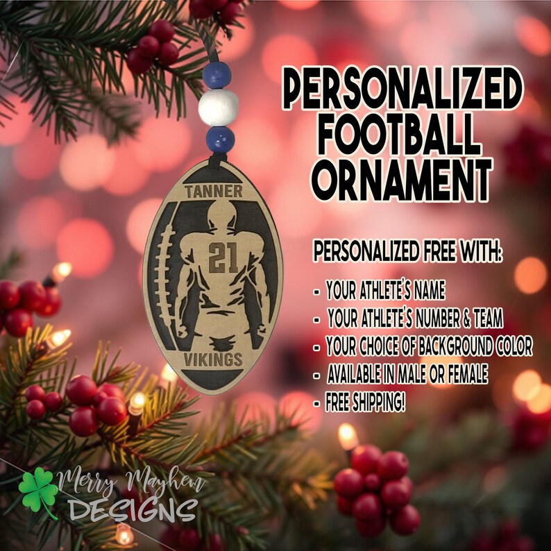 2024 Sports Team Keepsake, Personalized Football Player Christmas
