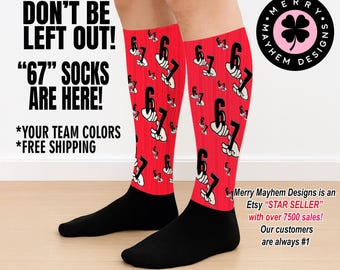 6 7 Socks – Trendy Six Seven Meme Socks, Funny Crew  Socks, Fun Knee High Socks, Viral Tik Tok trend, Cool Gift for Teens & Gen Z