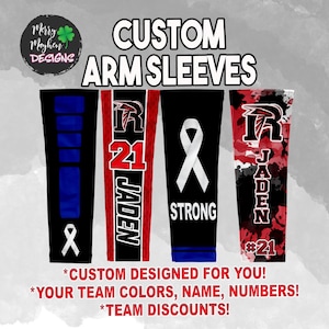 CUSTOM Baseball Arm Sleeve, Softball Arm Sleeves, Custom Sports Logo Mascot Arm Guard, Personalized Arm Sleeve 2025 Team Gift Set, Coach