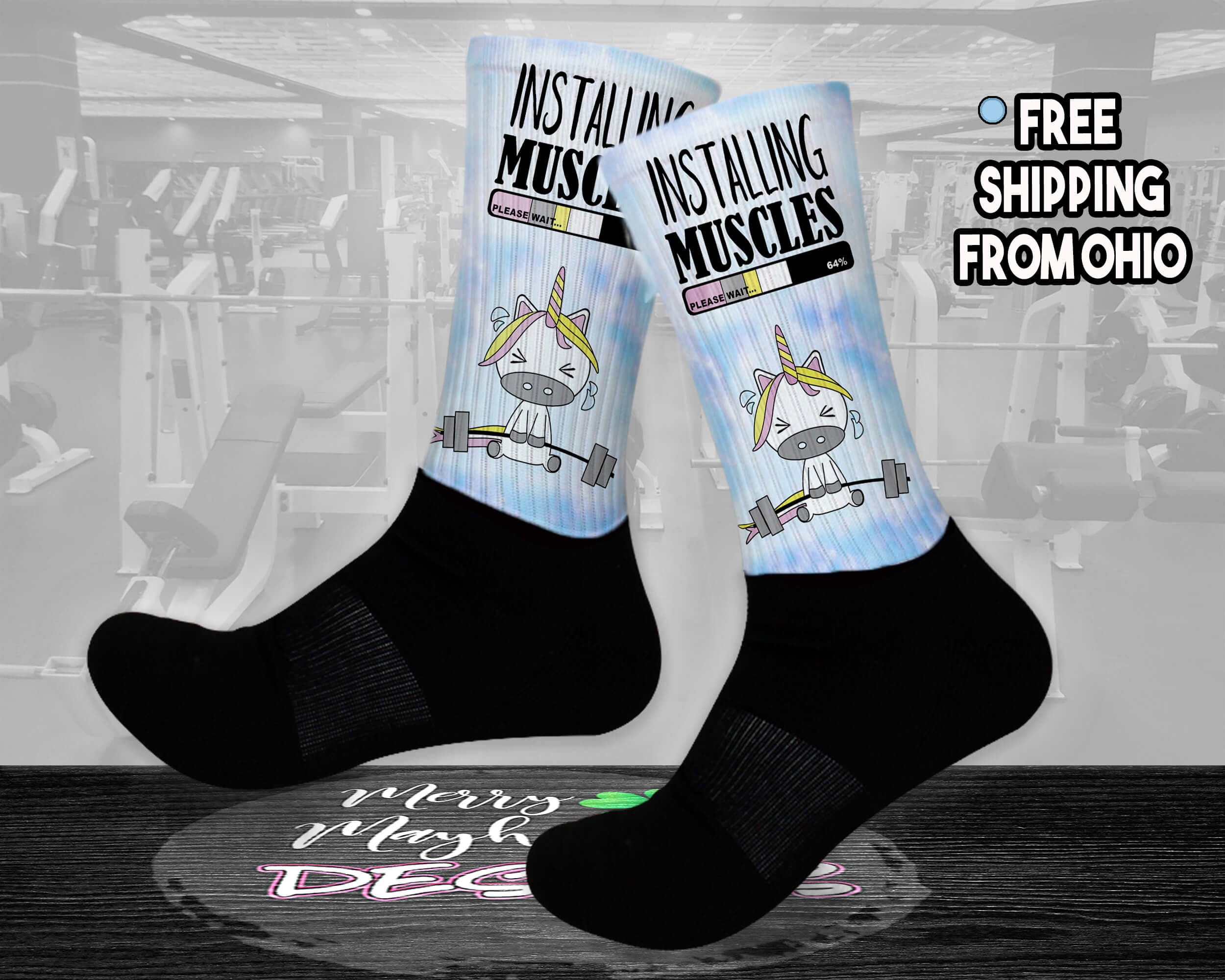 Installing Muscles Funny Workout Knee High Socks Motivational - Etsy Installing Muscles Funny Workout Knee High Socks Motivational - Etsy