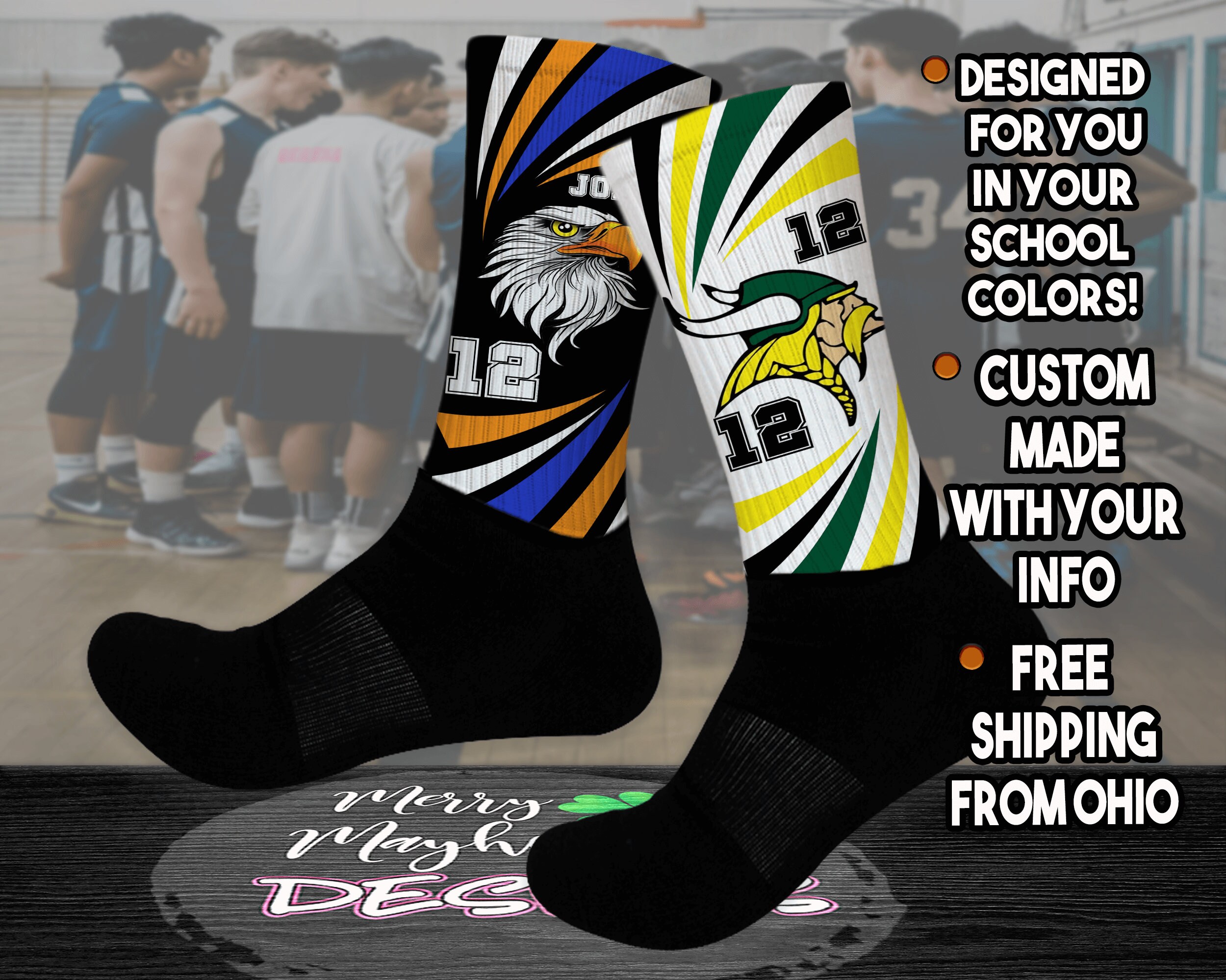 Custom Baseball Socks to Match Your Uniform. Create Your Own Personalized Socks with Your Team's Logo, Text, Design, and Colors.