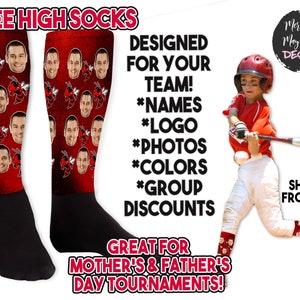 custom athletic knee high team socks,personalized baseball knee-high socks, personalized knee high softball socks