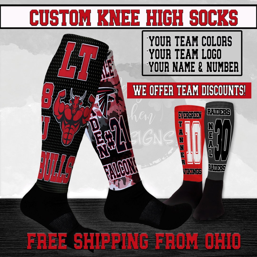 Personalized Football Knee High Socks Womens Knee Socks Etsy