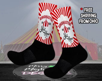 Funny Boss Appreciation Gift Ringmaster of the Shitshow Socks, Fun Boss's Day Gift for Co-worker CoWorkers, Novelty Theme Socks Him for Mom