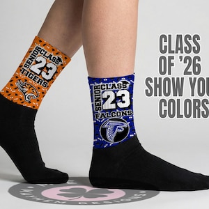 Class of 2026 Custom Crew Socks - Personalized Colors & Mascot Design