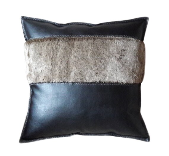 Faux Leather & Fur Quality Cushions 18 x 18 SALE Etsy