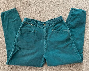 Sustainable Women/'s Clothing Avocado Green High Waist Knit Pants Vintage 90s Lounge Trousers