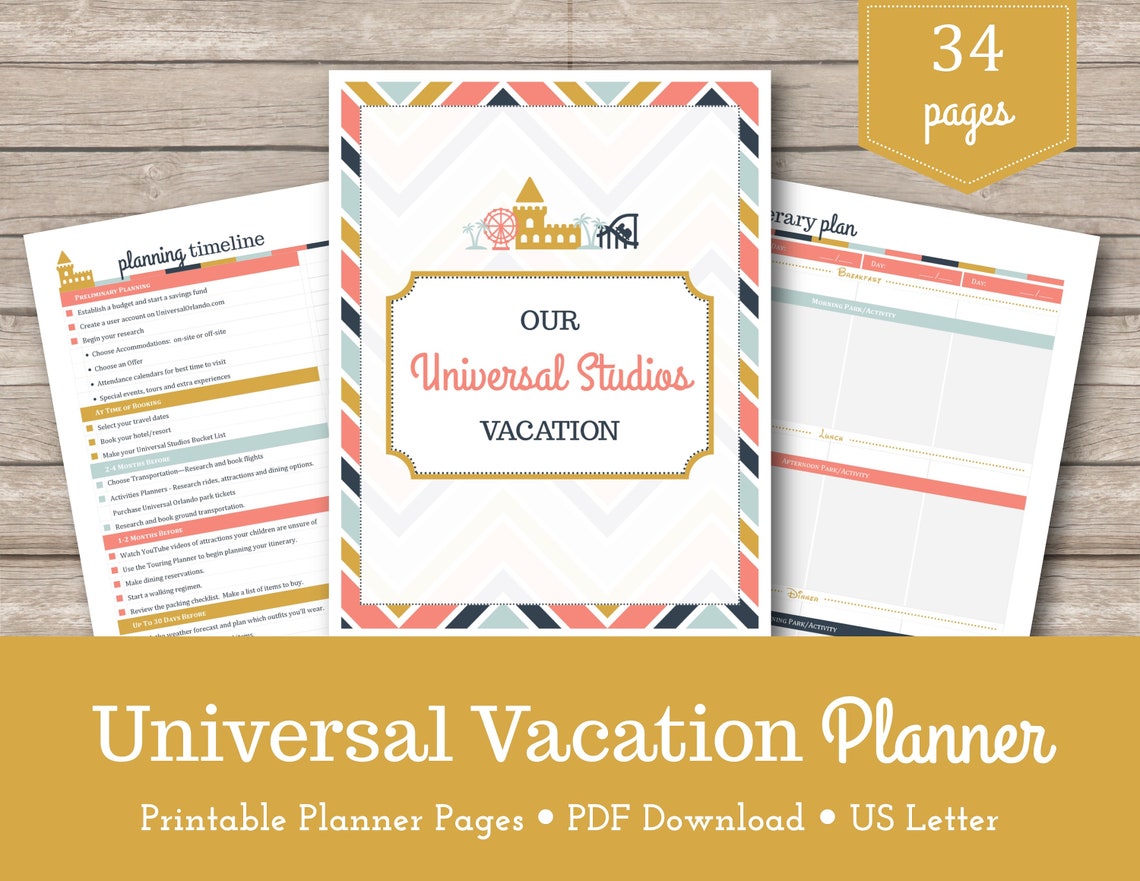 Printable Universal Orlando Vacation Planner Universal | Etsy