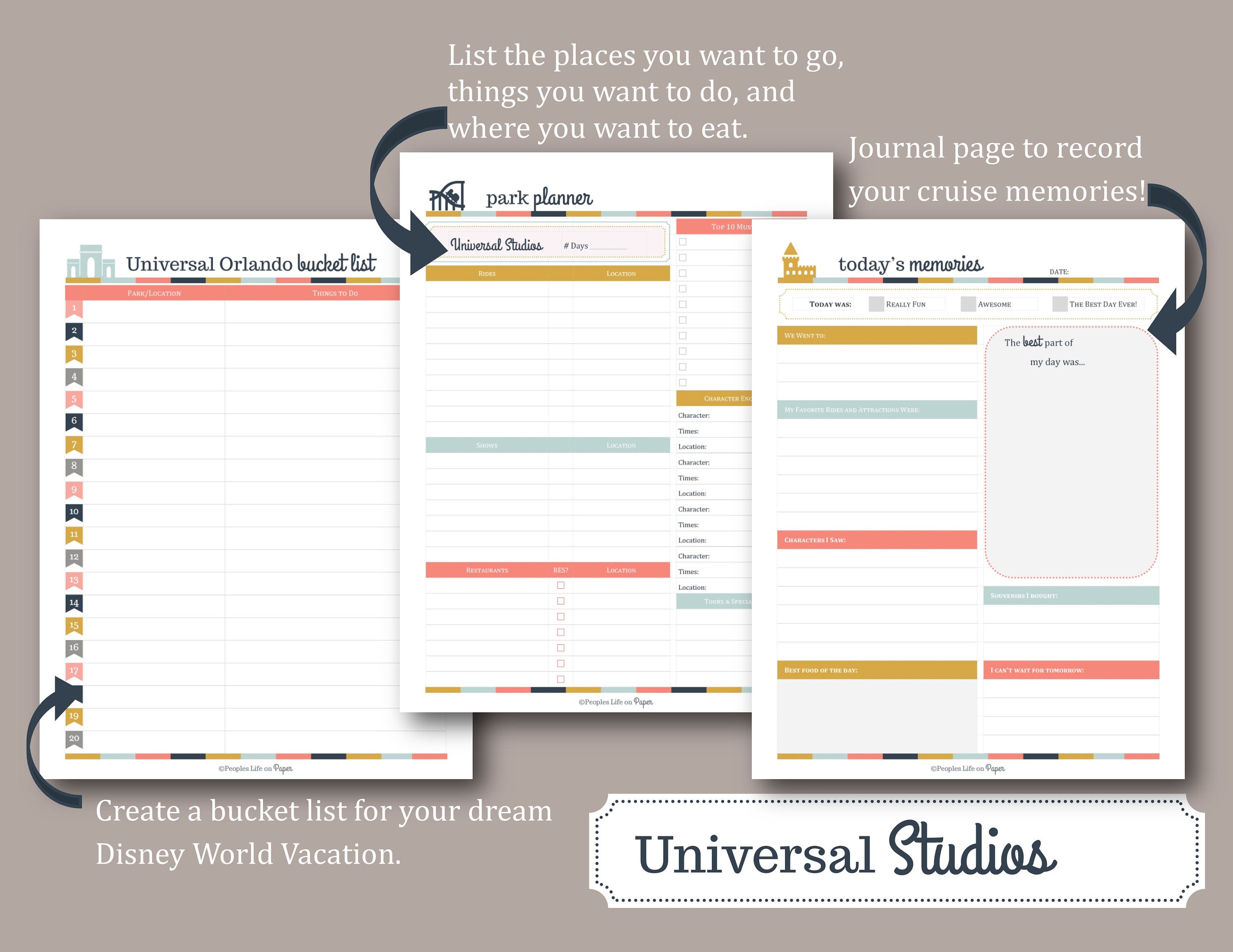 Printable Universal Orlando Vacation Planner Universal | Etsy