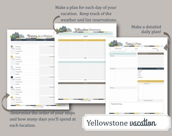 yellowstone vacation planner travel planner travel etsy
