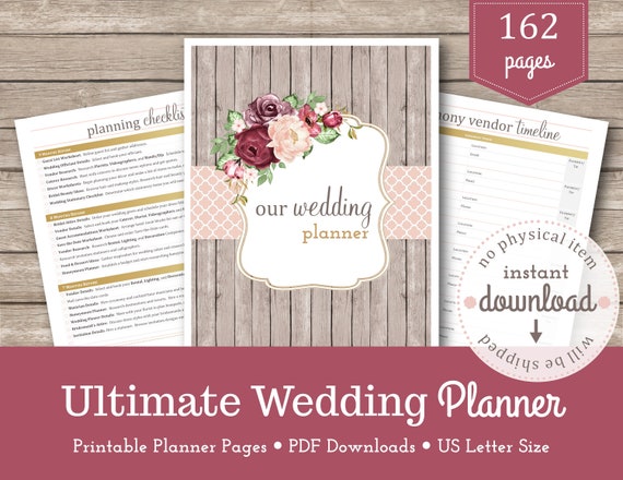 Wedding Planner Wedding Book Wedding Planning Diy Etsy