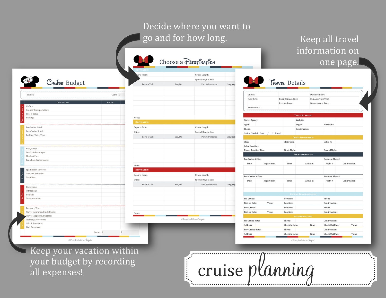 Cruise Planner Printable Printable World Holiday